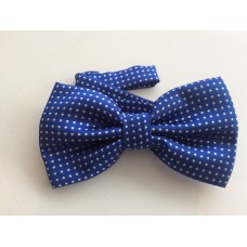 Vlinderstrik blauw wit Ruitje